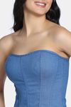 Zivame Non-Padded Short Slip Corset - Dark Wash — thumbnail 5